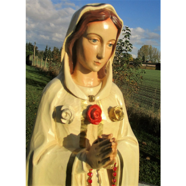 Large Authentic Statue Maria Rosa Mystica Montichiari 1987 Italian