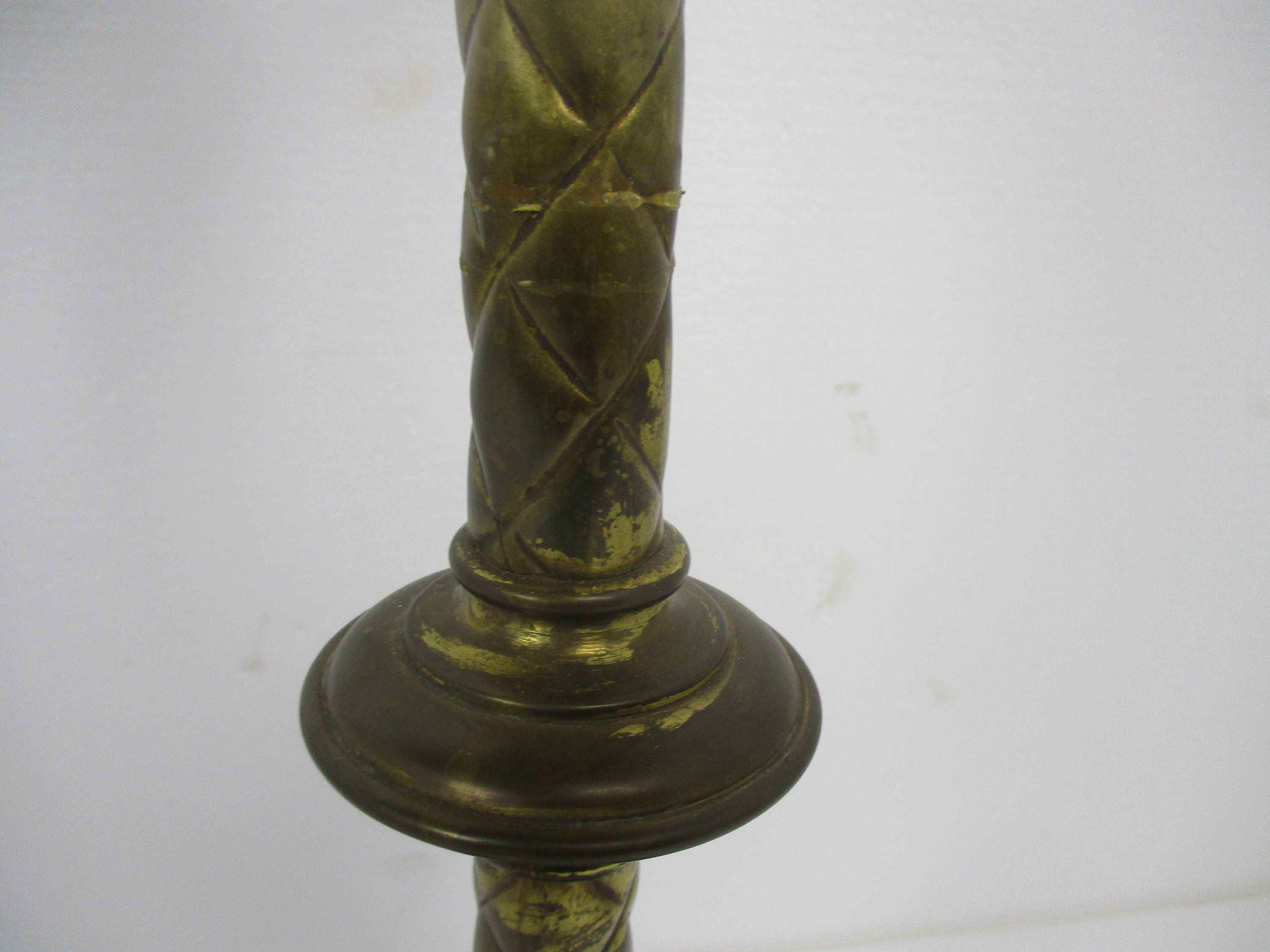 Antique Candle Holder Candle stick Church Chapel Altar Monastery Brass  Gothic Lion Feet Beautiful 22.83