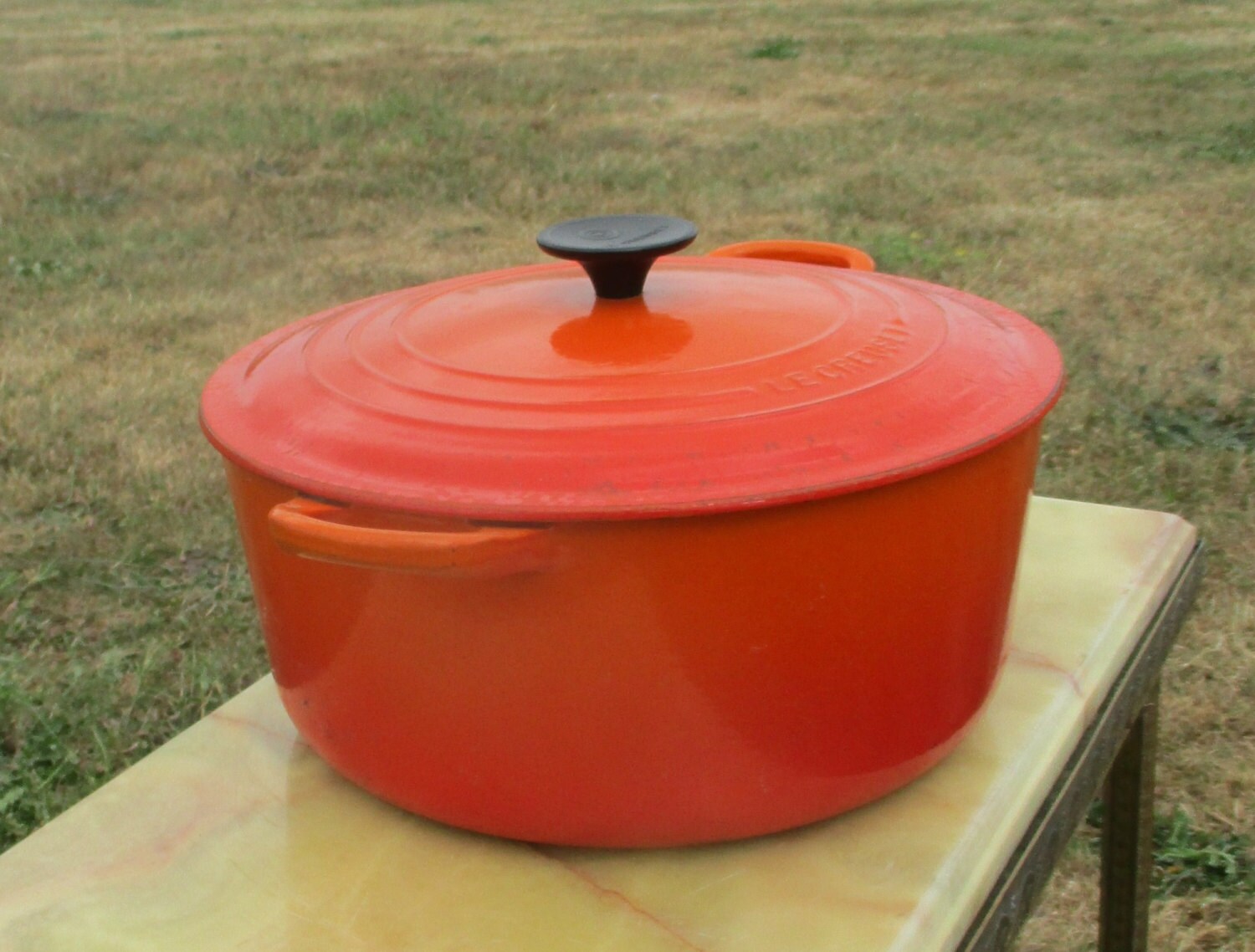 Vintage Le Creuset France Orange Large Dutch Oven Casserole French  Authentic - Collectors in the House