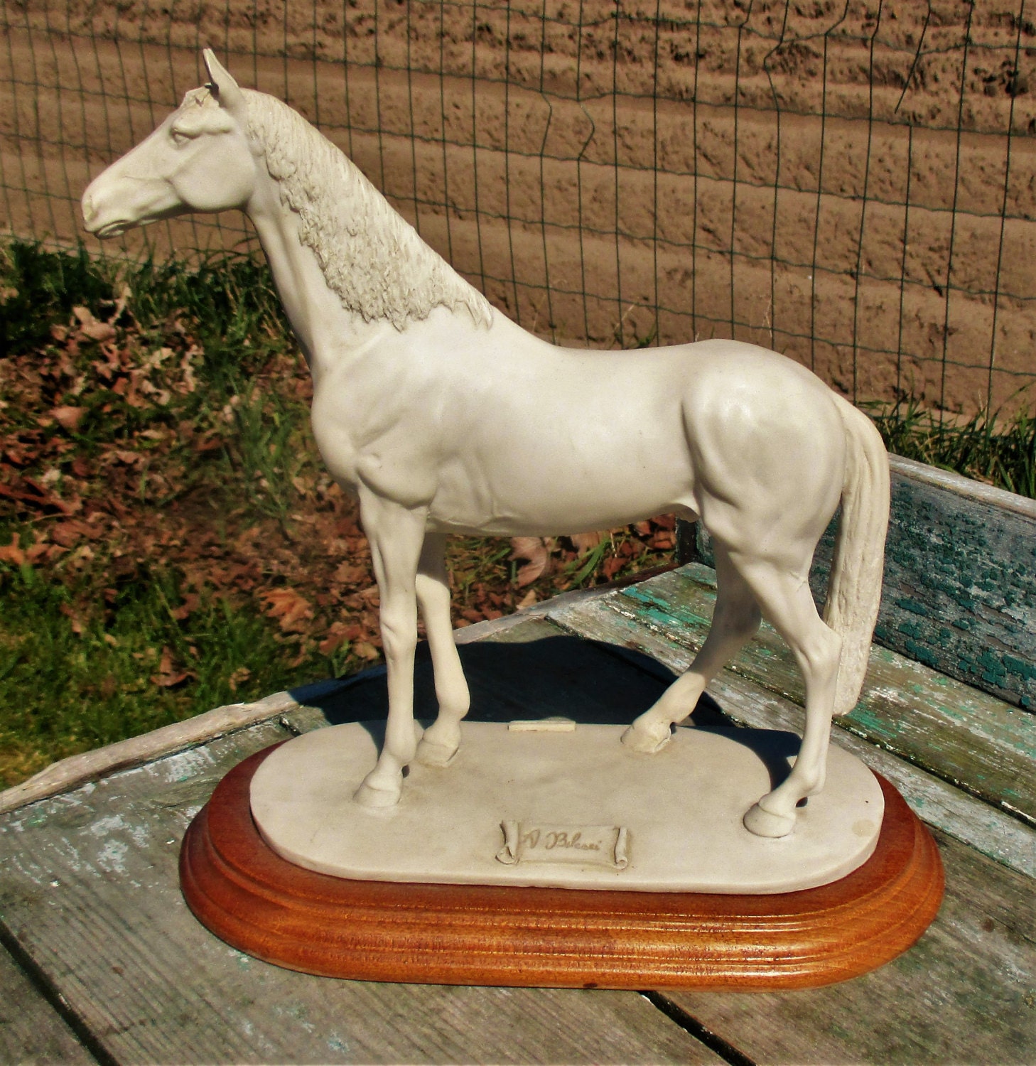 Vintage Resin Figurine Statuette A. Belcari Horse Dear - Collectors in the  House