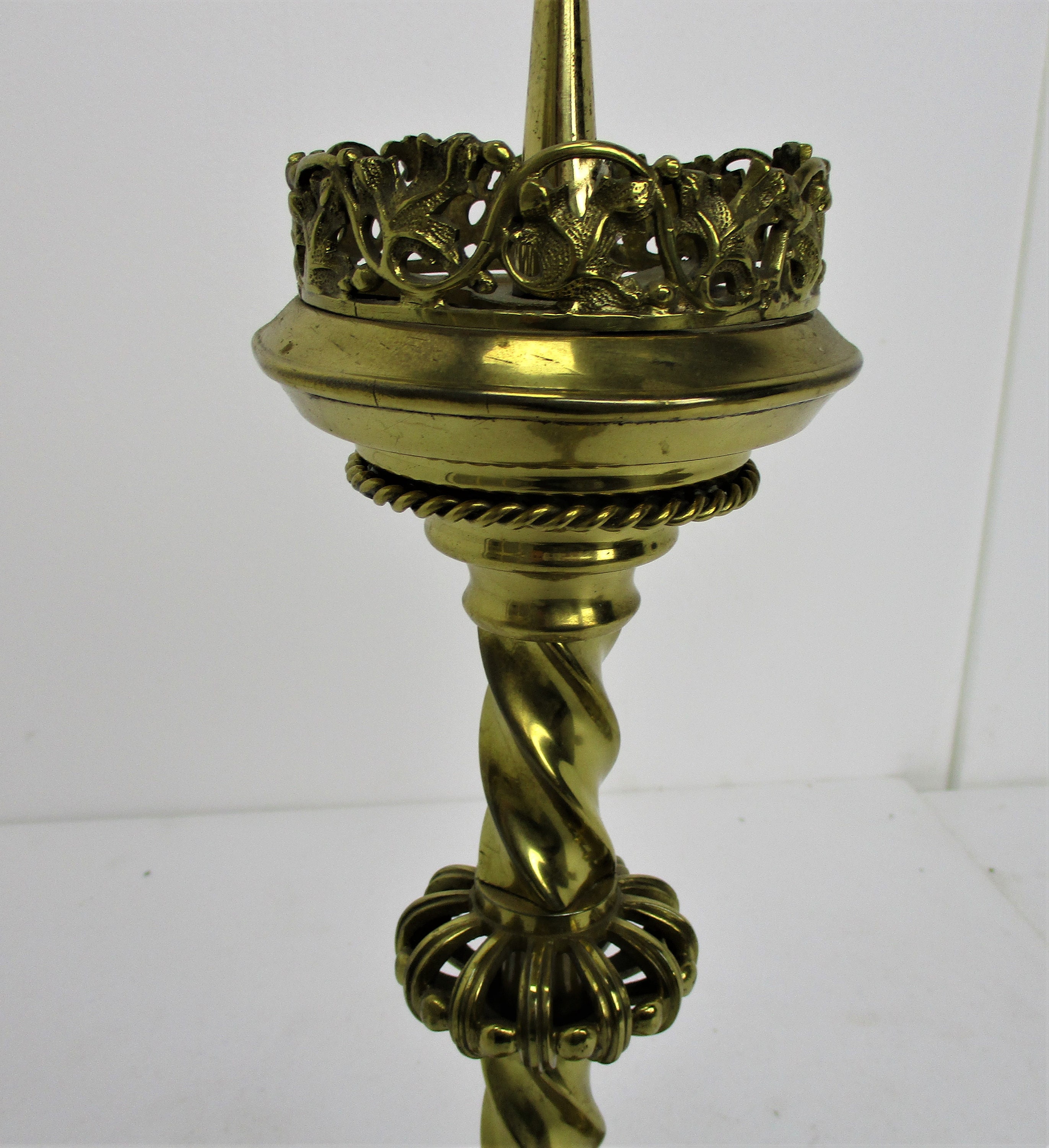 Gothic Large Candle Holder Candlestick Church Altar Brass Gargoyles Birds  Dragon - Collectors in the House