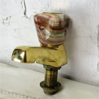 Brass Marble Faucet Tap Architectural Luxuruous Barn Sink Reclaimed Brown Green