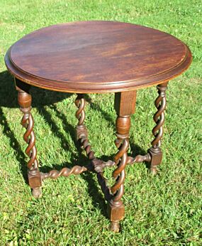 Antique Carved wood Open Barley Twist Side Coffee Small Table