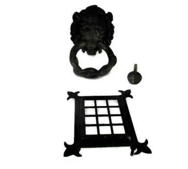 Cast Iron Door Knocker Lions Head Ring Window Architectural Gorgeous Reclaimed