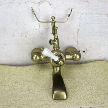 French Antique Brass Double Taps Faucet Architectural Ornate Reclaimed Salvaged