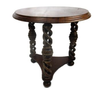 Open Barley Twist Wooden Side Display Coffee Table Pedestal Plant Stand 22.44"