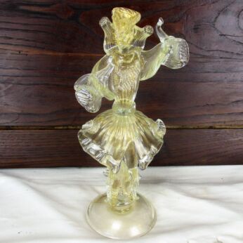 Murano Signed Badioli Venetian Dancer Figurine Gold Flecks HTF Art Glass