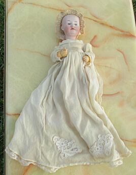 Antique German Bisque Head Character Doll Heubach Square Mark 7602