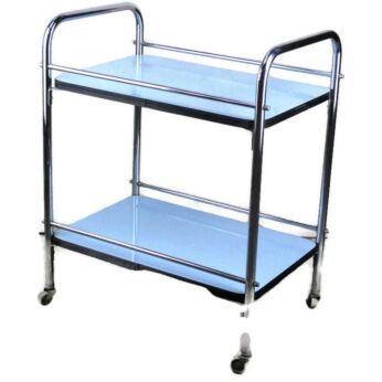 Blue Silver Bar Cocktail Tea Cart Trolley Mid Century Modern Funky Small HTF