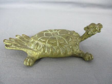 Vintage Brass Turtle Figurine Decorative Small