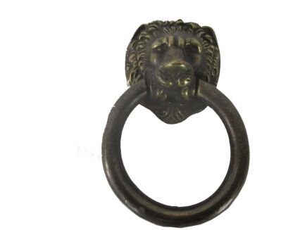 Heavy Brass Door Knocker Lions Head Ring Architectural Gorgeous Reclaimed