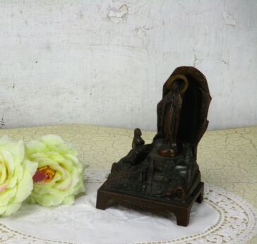 Vintage Lourdes Music Box Virgin Mary St Bernadette French Ave Maria Working