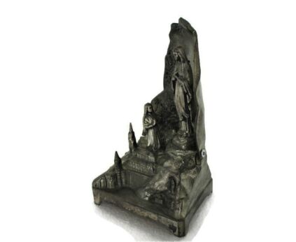 Lourdes Music Box Virgin Mary St Bernadette French France Spelter Vintage Not working