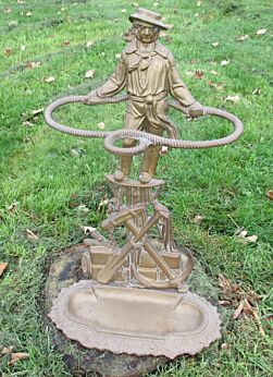 Vintage Maritime Seaman's Brass Umbrella Stand Anchor Oar