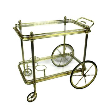 Bar Cart Trolley Cocktail Kitchen Island Serving Tray Hollywood Regency Gorgeous