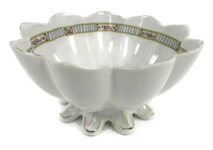 Terrine Dish for Strawberries Collander Porcelain Antique French Very Rare Gorgeous