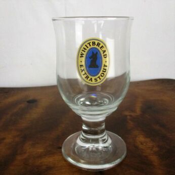 Whitbread Extra Stout Beer Chalice Glass Uk British