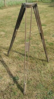 Large Antique Wooden Tripod Industrial 51.97"