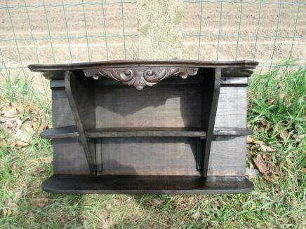 Vintage Wooden kitchen Spice Rack Shelve Barn Rustic Authentic Carved Wood