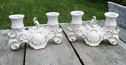 Vintage Couple Candle Holders Wallendorf Germany Thuringen Porcelain Marked