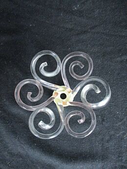 Venetian Murano Chandelier Replacement Part Spiraled Glass Shade Reclaimed