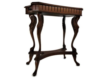 Art Nouveau Ornate hand Carved Wooden Table Console Coffee Side Table  with drawers WOW