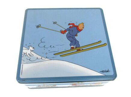 Rare Limited Tintin  Delacre tin Boxe Hergé Collector Winter Edition