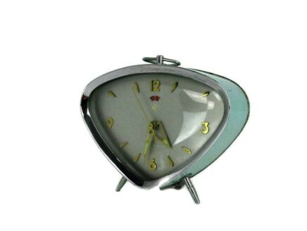 Alarm Clock Working Mechanical Wind Up Table Desk Pastel Blue Chinese Funky