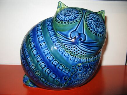 Vintage 70s Italian Crazy Ceramic Cat era Aldo Londi Bitossi Fratelli Gambone