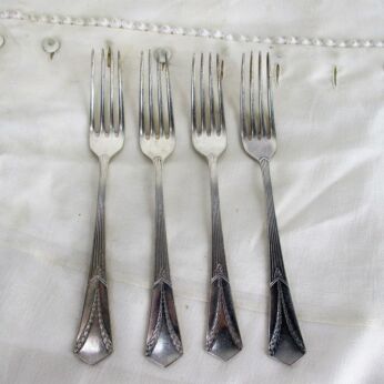 WMF Jugendstil Art Nouveau Albert Mayer Empire 4 forks 1905 Silver Plated