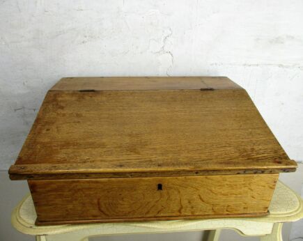 Antique French Hand Made Wooden Desk Counter Top Writing Slope Authentic