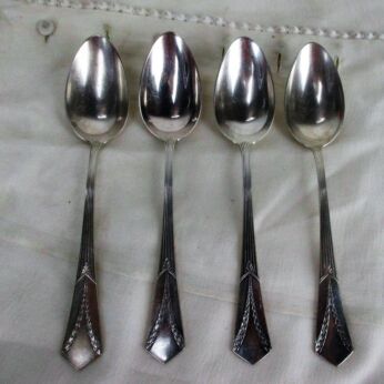 WMF Jugendstil Art Nouveau Albert Mayer Empire 4 spoons 1905 Silver Plated