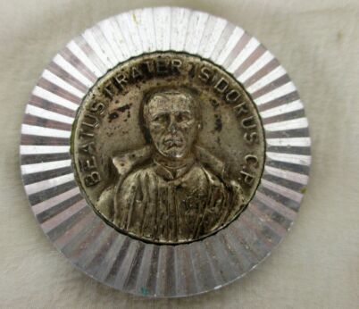 Vintage Medallion Father Padre Beatus Isidorus Pendant Catholic Reliquary