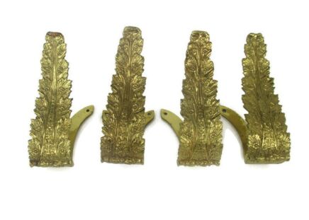 set of 4 Vintage Brass Ornate Curtain Tie Backs Embossed Curtain Holders