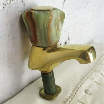 Brass Marble Faucet Tap Architectural Luxuruous Green Beige Barn Sink Reclaimed