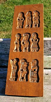 Lovely Biscuit Speculaas Carved Wooden Board Mould Christmas Children