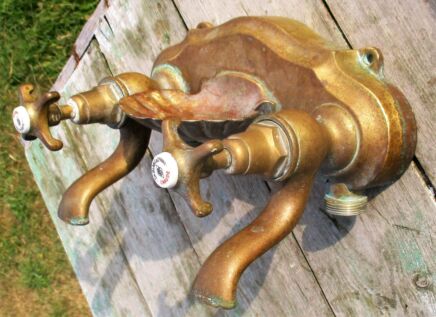 Antique French Brass Bronze Faucet Waterworks Bathroom Ch. Blanc & Cie Paris