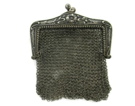 Small Hand Made silver plated Chain bag Mesh Coin Purse