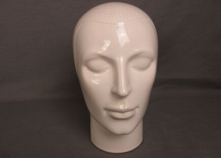 Vintage White Ceramic Display Female  Mannequin Head Vanity Display Model