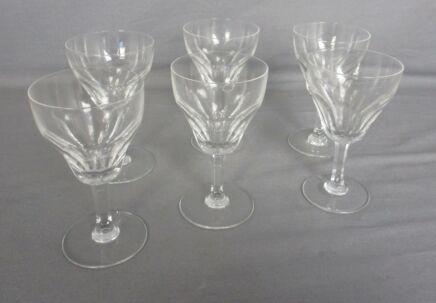 Set of 6 crystal glasses Val St Lambert Clear Tilly Wine Roemer VSL HTF