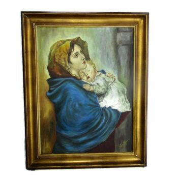 L Gorgeous Oil Painting Canvas Madonnina Madonna della Strada after Ferruzzi