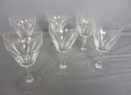 Set of 6 crystal glasses Val St Lambert Clear Tilly Wine Roemer VSL HTF Large