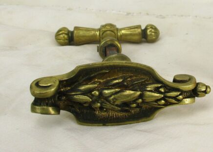 Antique Brass Door Knob handle Architectural Ornate Reclaimed Salvaged