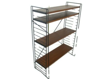 Retro Authentic  60s Midcentury Design Standing Wall Shelf Unit Rack Teak Rare  Design Etagere Funky