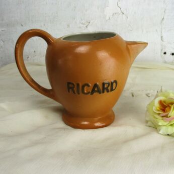 Ricard Jug Jar Ceramic France French Authentic 1 Liter Apero Marked Ceramique