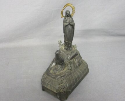 Lourdes Music Box Virgin Mary St Bernadette French France Spelter Vintage Not working