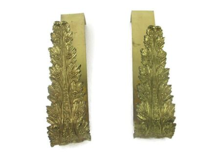 Couple Vintage Brass Ornate Curtain Tie Backs Embossed Curtain Holders