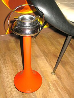 Vintage 70s Space Age Italian Orange Metal Standing Floor Ashtray panton eames