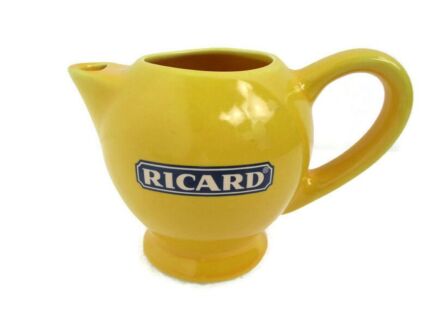 Yellow Ricard Pitcher Jar Ceramic France French Authentic Apero Pastis Collector