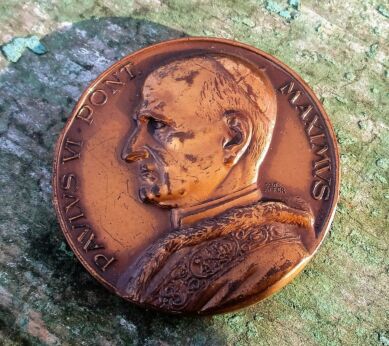 Large Coin Medal Pope Paul VI Maximus Vatican Vintage 1.93"